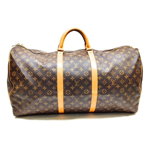 Authentic Louis Vuitton LV Boston Bag Keepall 60 Brown Monogram mn468-120825 - Picture 1 of 9